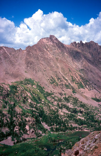 Peak L seen from Peak S to the south