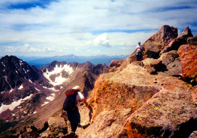 Gerry and Jack Dais approaching the summit of Peak L