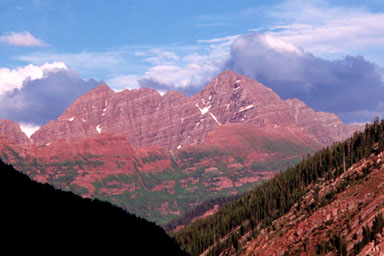 Late light on the Maroon Bells