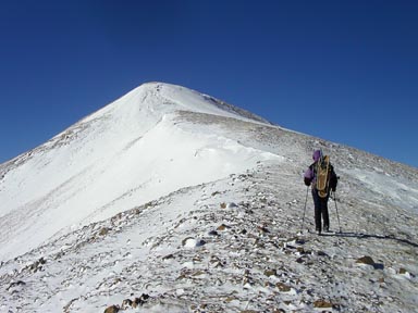 Jennifer approaching the top of White Ridge from the southeast
