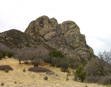 Dos Cabezas from the southeast. The South Peak is on the left