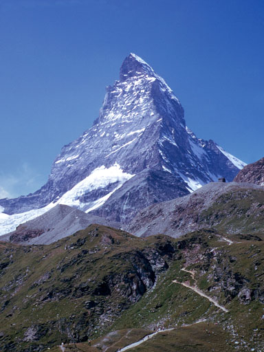 Welcome to the Alps! The unmistakable shape of the Matterhorn