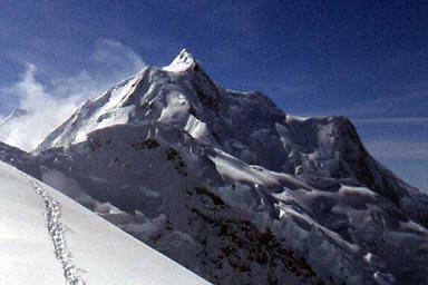 Mount Hunter as seen from near the summit of East Kahiltna Peak