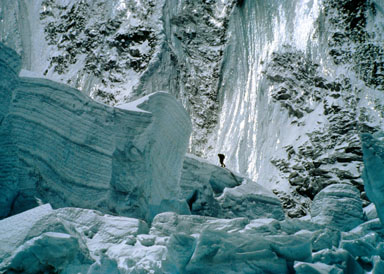 Back in the Khumbu Icefall, 1983
