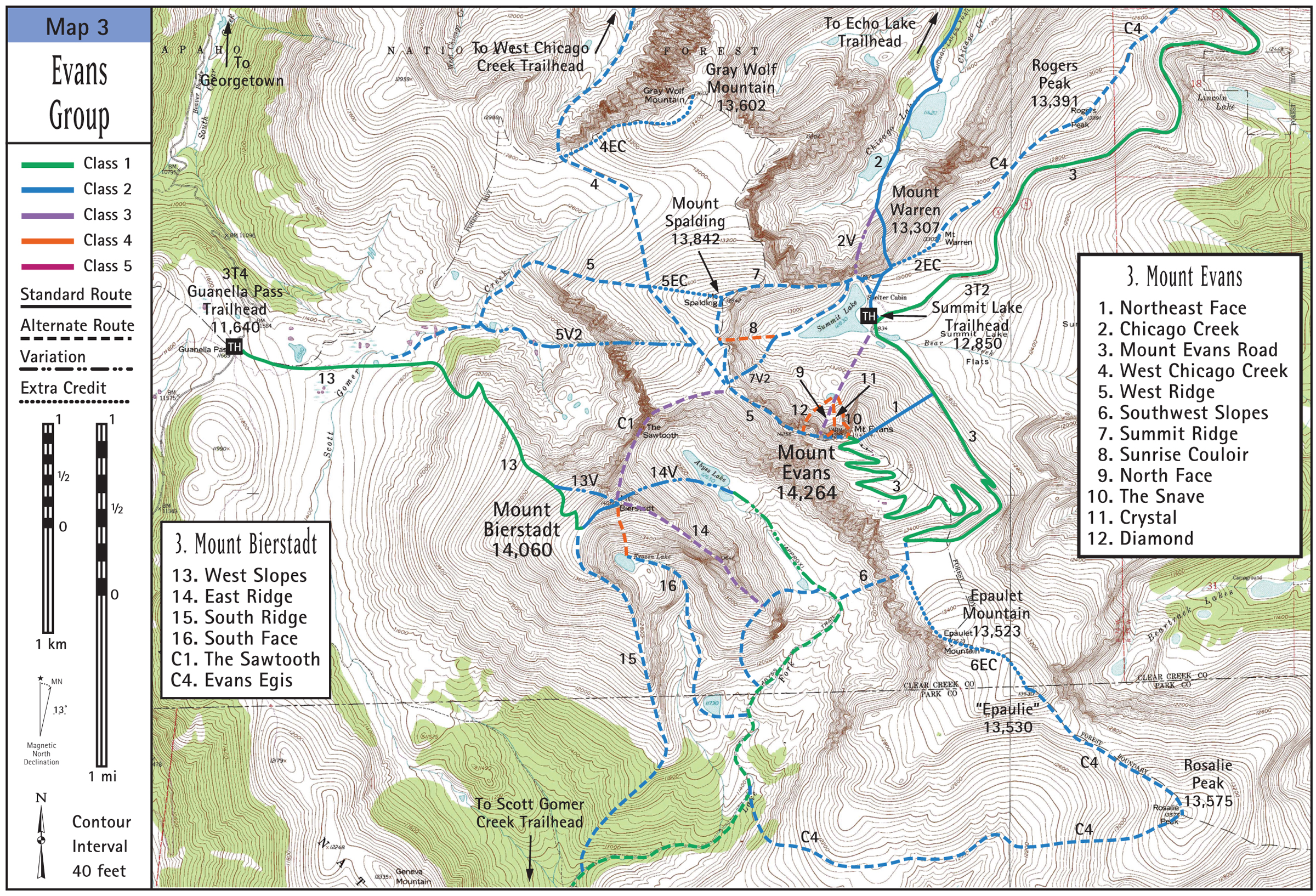 Gerry Roach's Colorado's Fourteeners Maps
