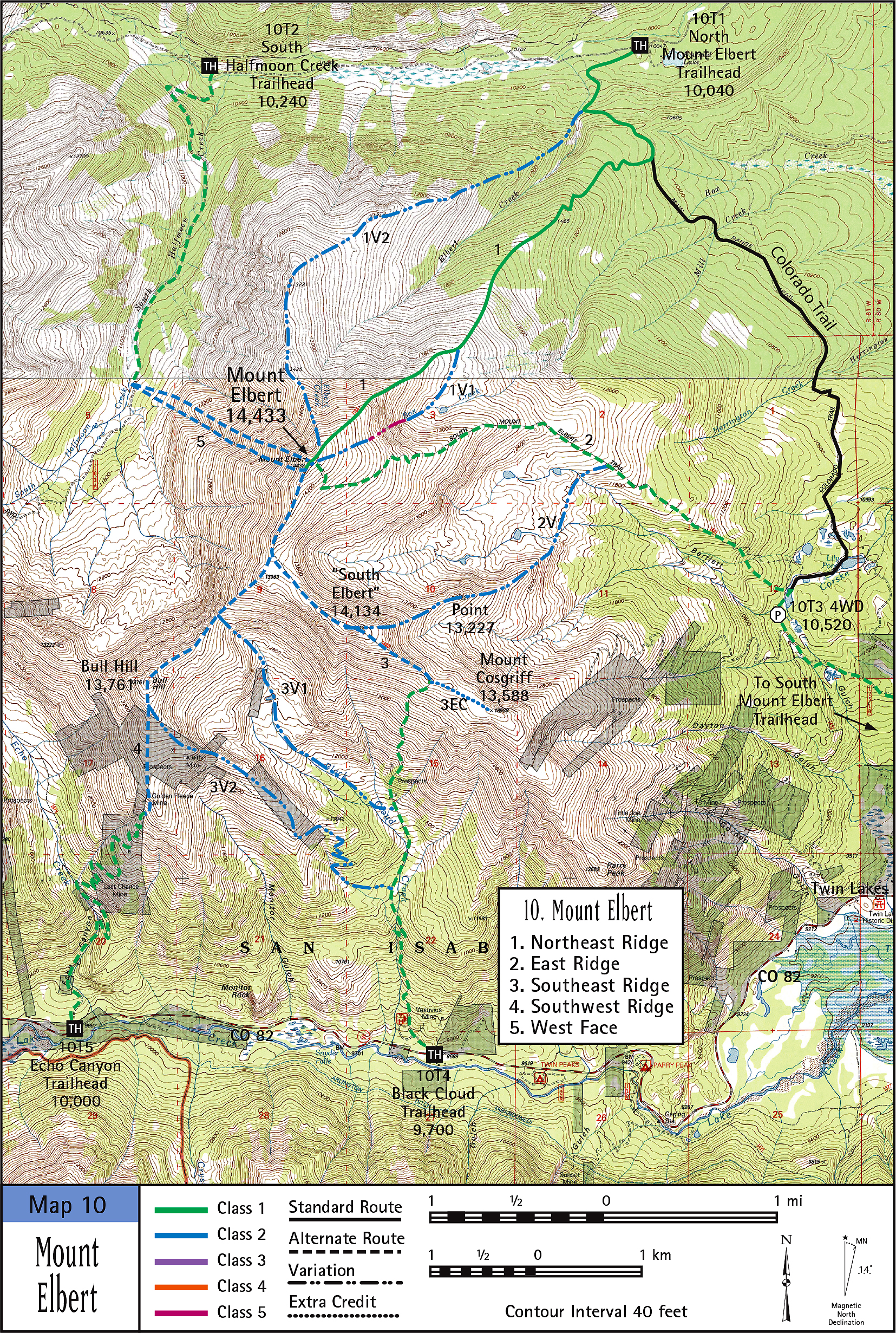 Gerry Roach's Colorado's Fourteeners Maps