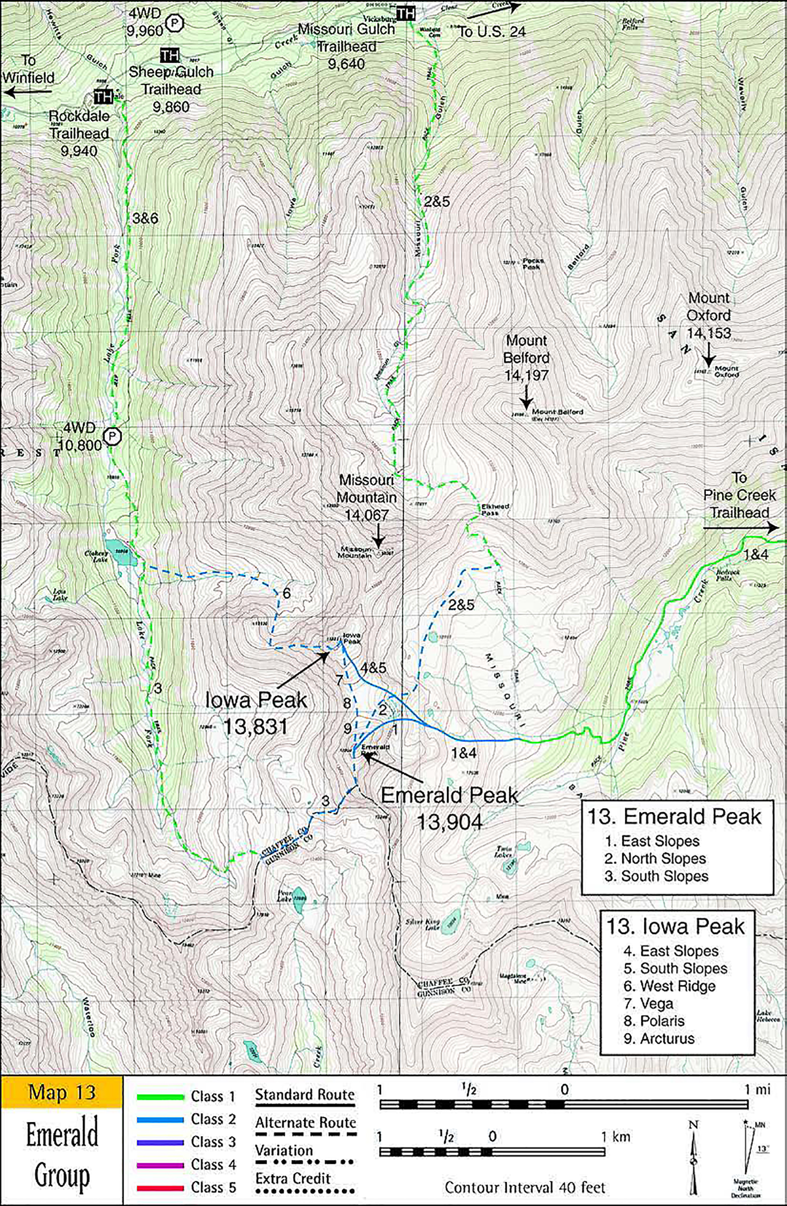 Gerry Roach's Colorado's Thirteeners Maps