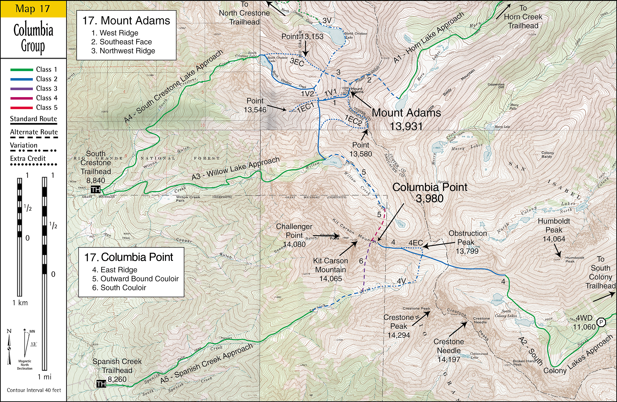 Gerry Roach's Colorado's Thirteeners Maps