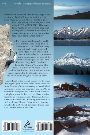 The back cover of Transcendent Summits
